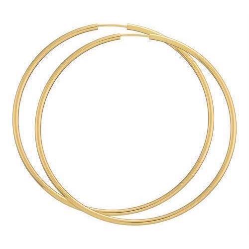 Image of BNH Dame forgyldt 925 Sterling sølv Øre creoler, Ø 62 mm x 1,5 mm